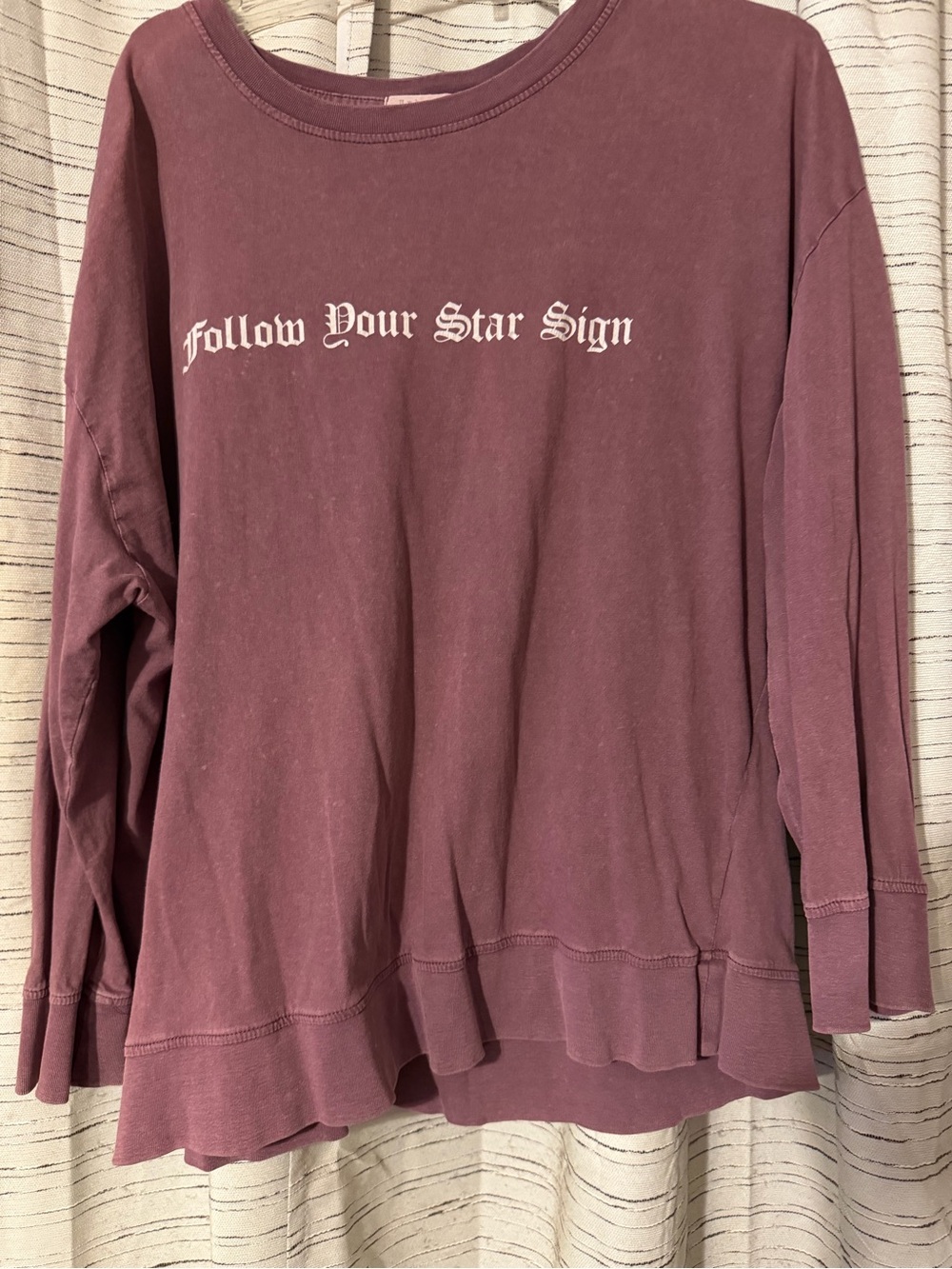Urban Nation Plum Purple "Follow Your Star Sign" Graphic knit Top 3X